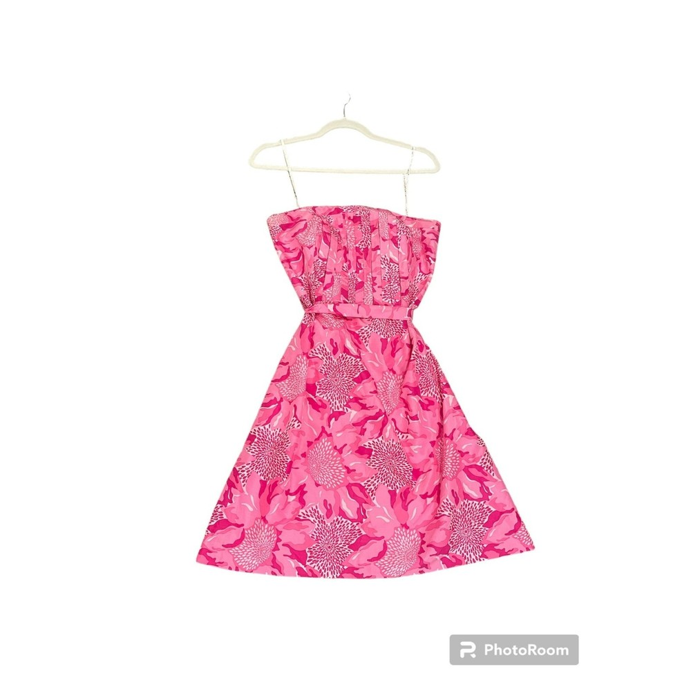 Lilly Pulitzer Pink Floral Strapless Dress